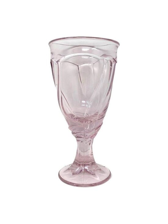 Noritake Other - Noritake Sweet Swirl Pink Iced Tea Goblet Pressed Glass Elegant Drinkware Japan